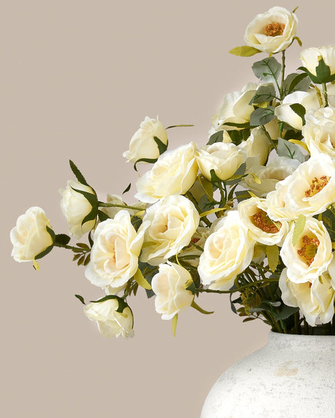 Faux Rose Arrangement - Ivory (12 Stems / 72 Roses)