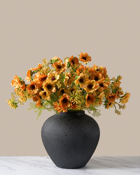 Faux Poppy Arrangement - Sunrise (12 stems / 60 Poppy heads)