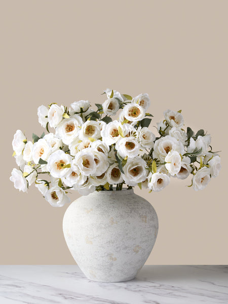 Faux Rose Arrangement - White (12 Stems / 72 Roses)