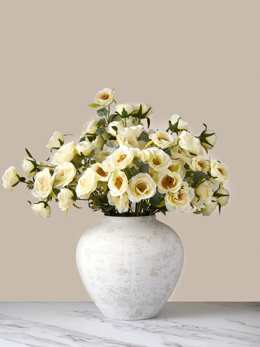 Faux Rose Arrangement - Ivory (12 Stems / 72 Roses)