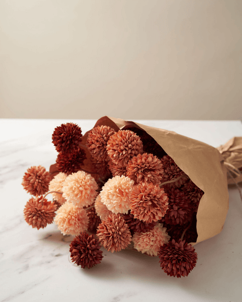 Faux Kiku Flower - Assorted Bouquet (10 Stems / 50 Heads)