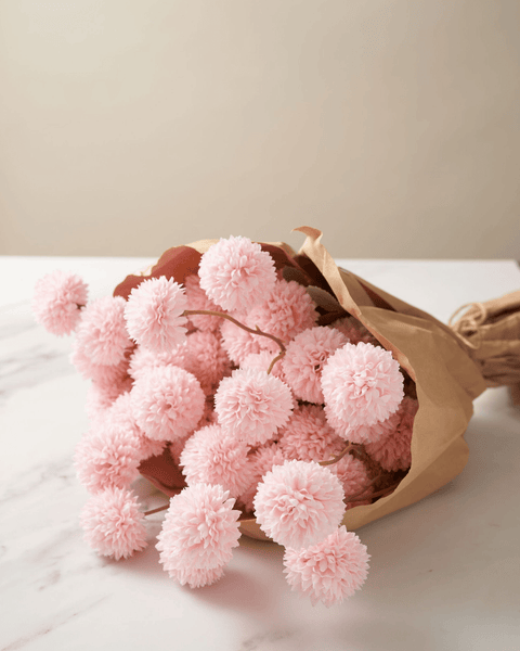 Faux Kiku Flower - Pink (10 Stems / 50 Heads)