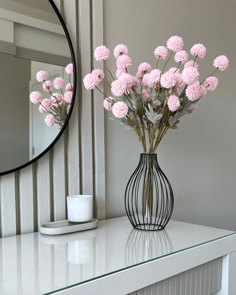 Faux Kiku Flower - Pink (10 Stems / 50 Heads)