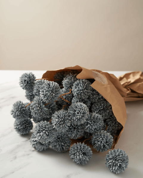 Faux Kiku Flower - Livid (10 Stems / 50 Heads)