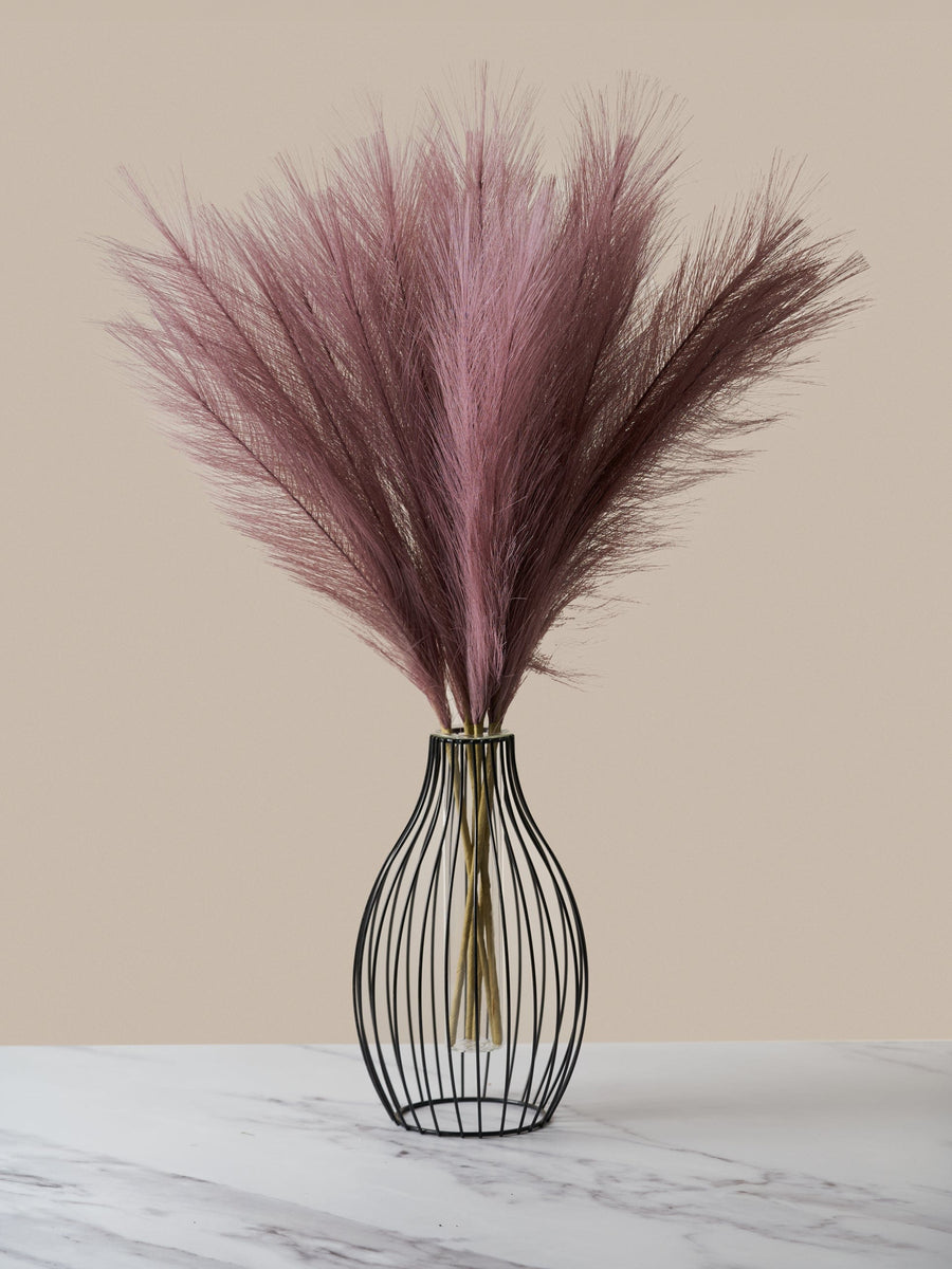 Faux Pampas Grass - Magenta (5 Stems)