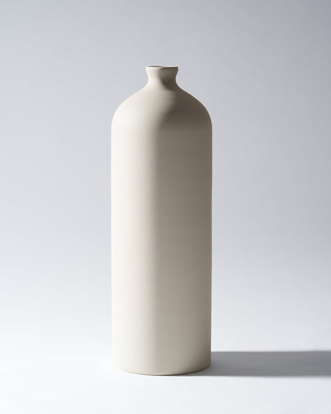 Tall Aria Iron Vase - Pale Taupe