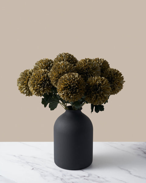Large Faux Kiku - Green (10 Stems)