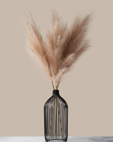 Tall Faux Pampas Grass - Natural Rose - Limited Edition (3 Stems)