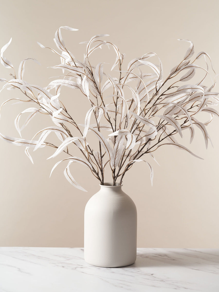 Faux Willow Eucalyptus - White (5 Stems)