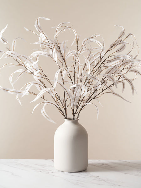 Faux Willow Eucalyptus - White (5 Stems)
