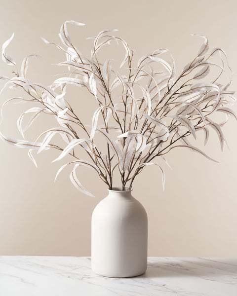 Faux Willow Eucalyptus - White (5 Stems)