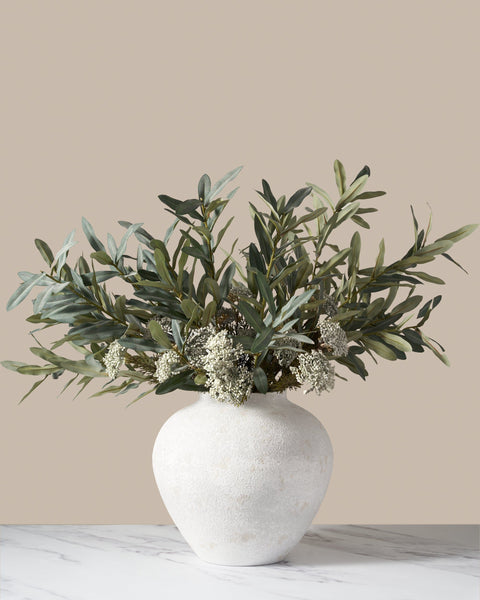 Faux Arrangement - Olive & White Berry