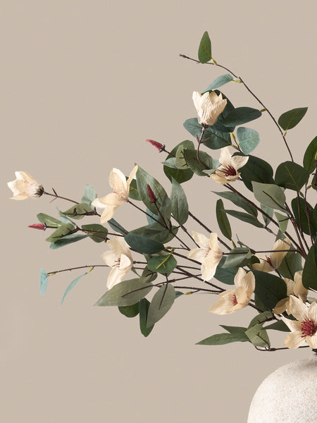 Faux Arrangement - Eucalyptus and Cream Magnolia
