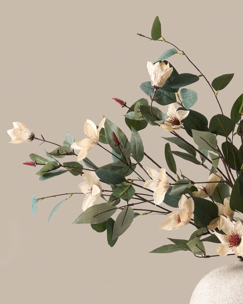 Faux Arrangement - Eucalyptus and Cream Magnolia