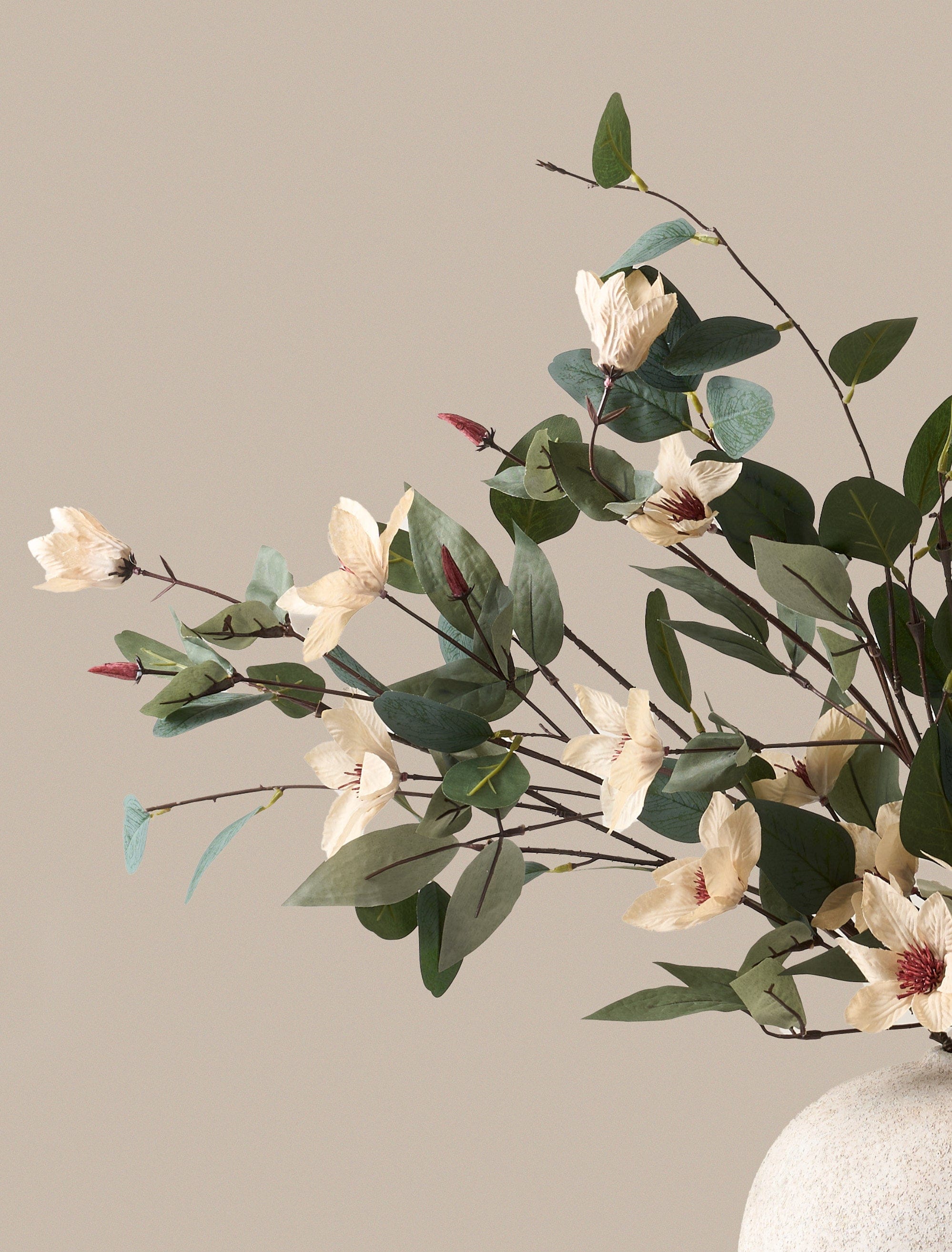 Faux Arrangement - Eucalyptus and Cream Magnolia
