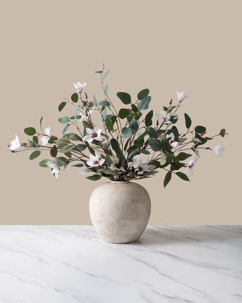 Faux Arrangement - Eucalyptus and White Magnolia