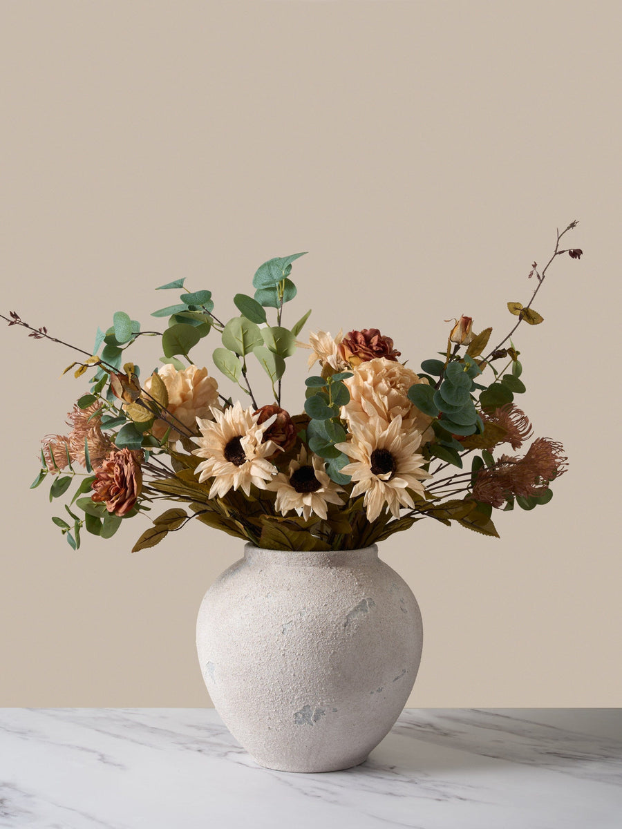 Faux Autumn Arrangement - Green & Beige