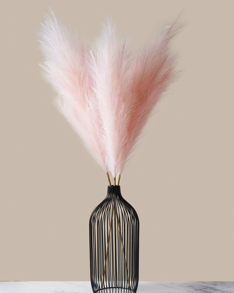 Tall Faux Pampas Grass - Plush Pink (3 Stems)
