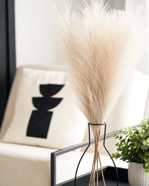 Faux Pampas Grass - Cream (5 Stems)