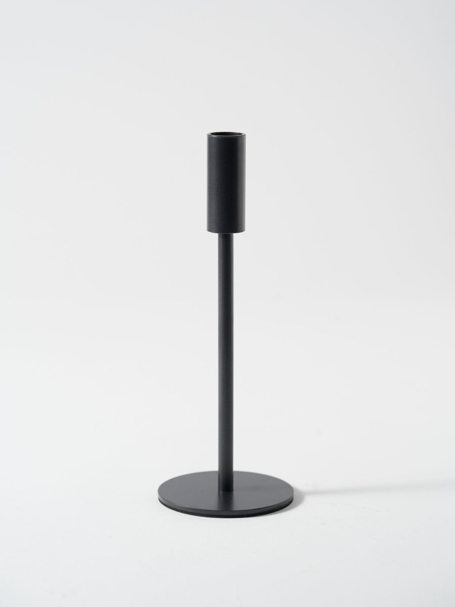 Tall Minimal Candle Holder - Black