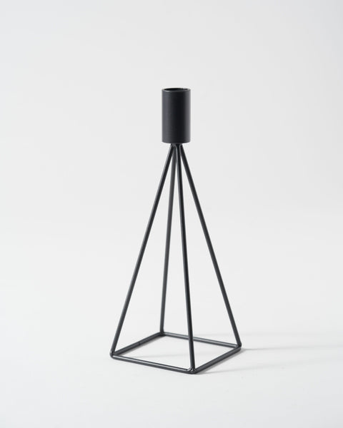 Tall Pyramid Candle Holder - Black