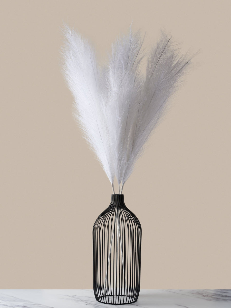 Tall Faux Pampas Grass - White (3 Stems)