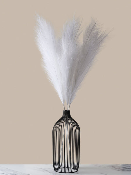 Tall Faux Pampas Grass - White (3 Stems)