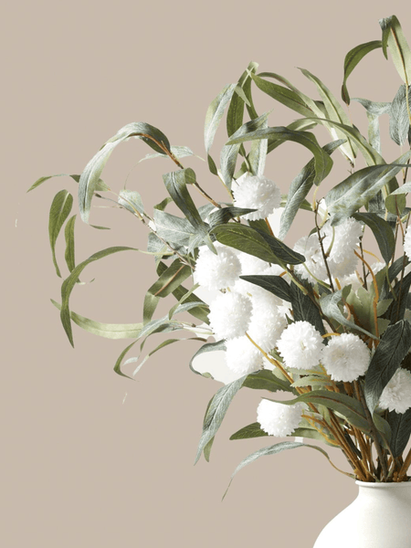 Faux Arrangement - Willow Eucalyptus & White Kiku