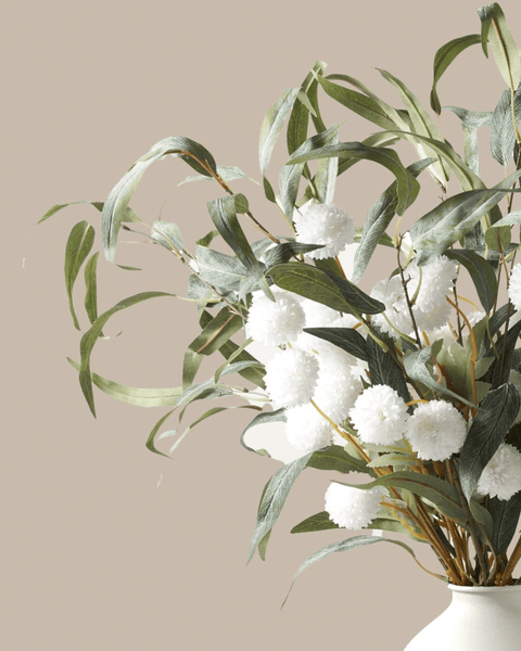 Faux Arrangement - Willow Eucalyptus & White Kiku