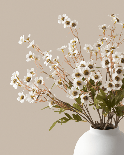 Faux Wax Flower - White (10 Stems)