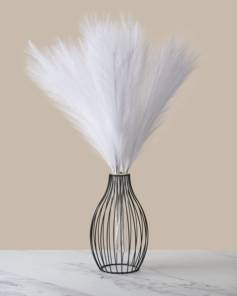 Faux Pampas Grass - White (5 Stems)
