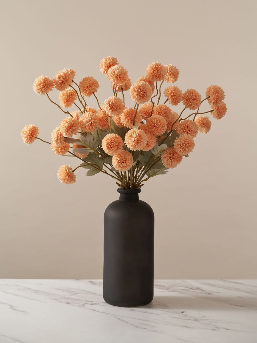 Faux Kiku Flower - Orange (10 Stems / 50 Heads)