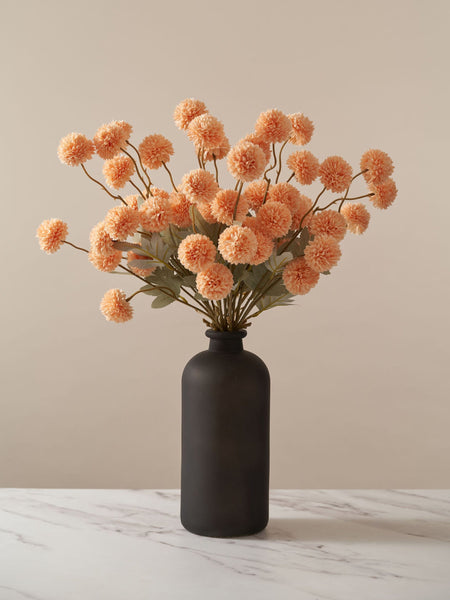 Faux Kiku Flower - Orange (10 Stems / 50 Heads)