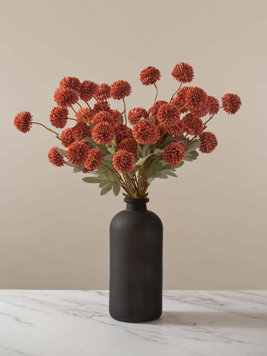 Faux Kiku Flower - Umber (10 Stems / 50 Heads)