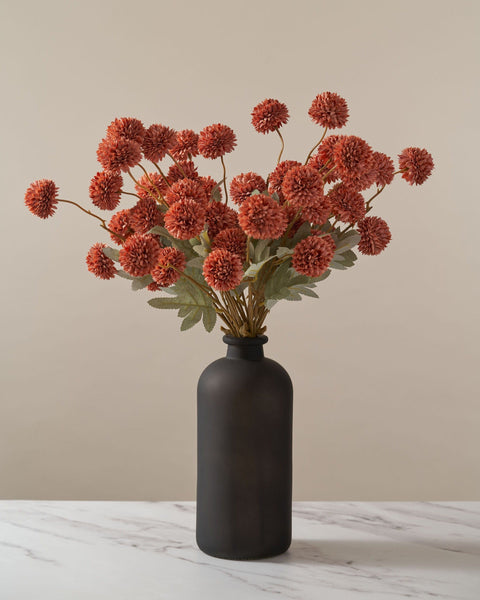Faux Kiku Flower - Umber (10 Stems / 50 Heads)