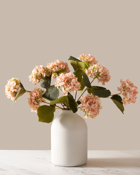 Faux Mini Hydrangea Bouquet - Blush (3 Stems)