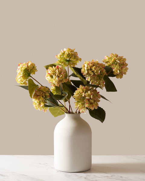 Faux Mini Hydrangea Bouquet - Citrus Rose (3 Stems)