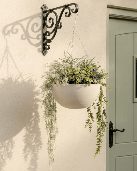 Outdoor Hanging Floral Basket - Green & Purple