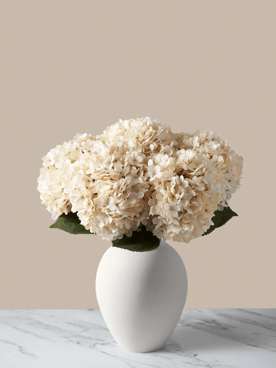 Large Faux Hydrangea - Cream (5 Stems)