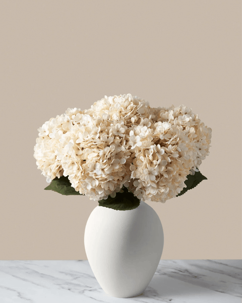 Large Faux Hydrangea - Cream (5 Stems)