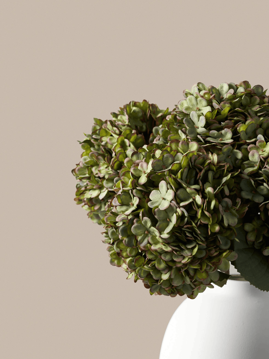 Large Faux Hydrangea - Green (5 Stems)