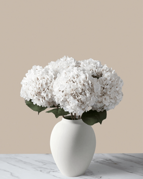 Large Faux Hydrangea - White (5 Stems)