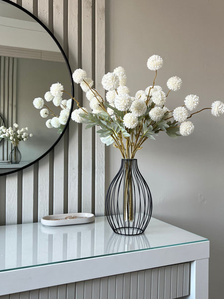 Faux Kiku Flower - White (10 Stems / 50 heads)