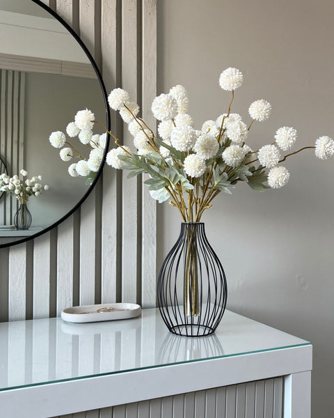 Faux Kiku Flower - White (10 Stems / 50 heads)