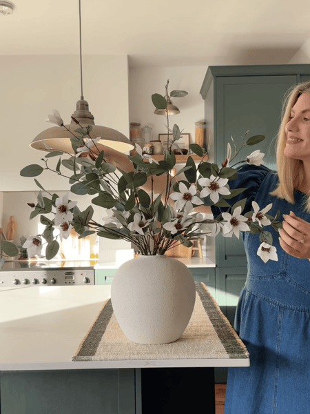 Faux Arrangement - Eucalyptus and White Magnolia